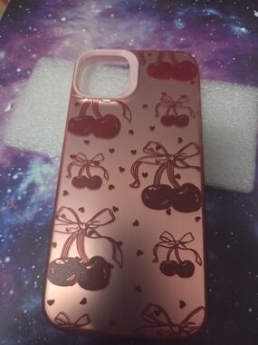 Cherry Pattern Pink Phone Case - iphone 14/15 Plus